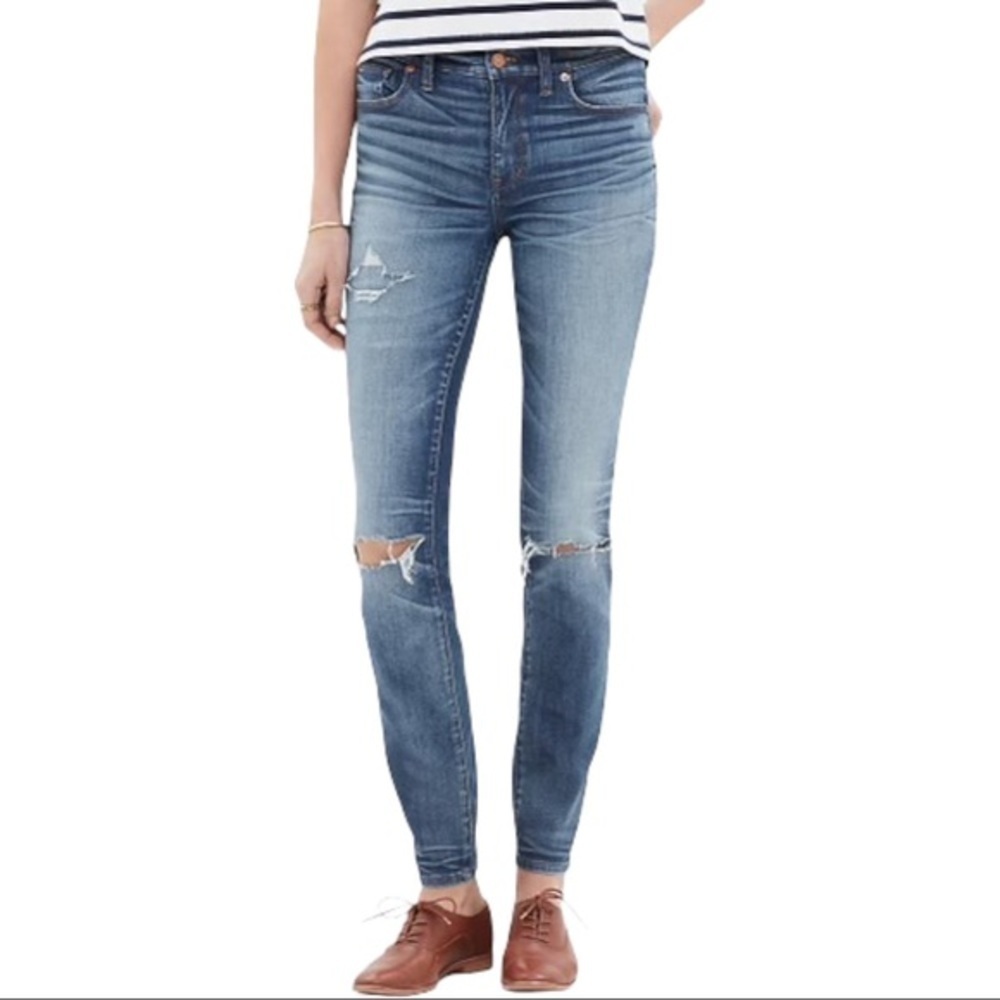 MADEWELL high-rise Skinny Jeans Torn-Knee Edition